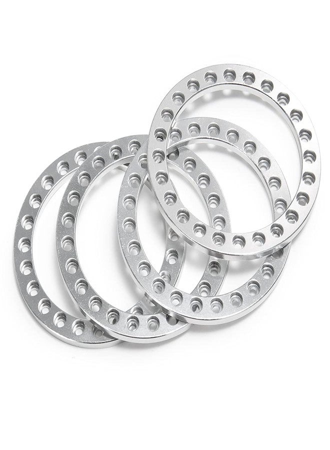 MORFUM 4PCS Aluminum Alloy 1.9" Beadlock Rings Replacement Wheel Rim Beadlock Ring for 1/10 Axial SCX10 90046 TRX4 RC Crawler Car 1.9" Beadlock Wheels Replacement Ring (Silver) - Image 2